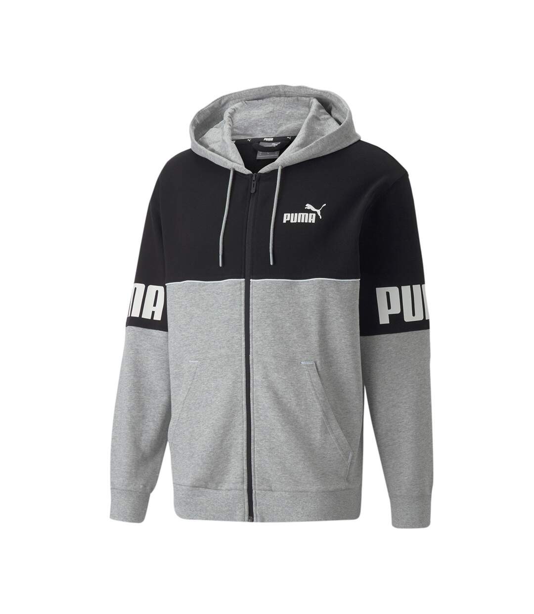 Sweat Zippé Gris/Noir Homme Puma Power Colorblock