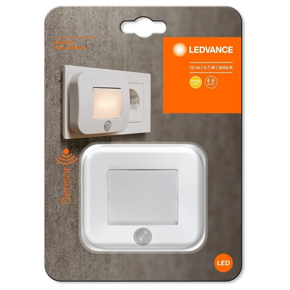 Lunetta LED-stopcontactlamp in wit, 0,7W, 10lm met bewegingsmelder