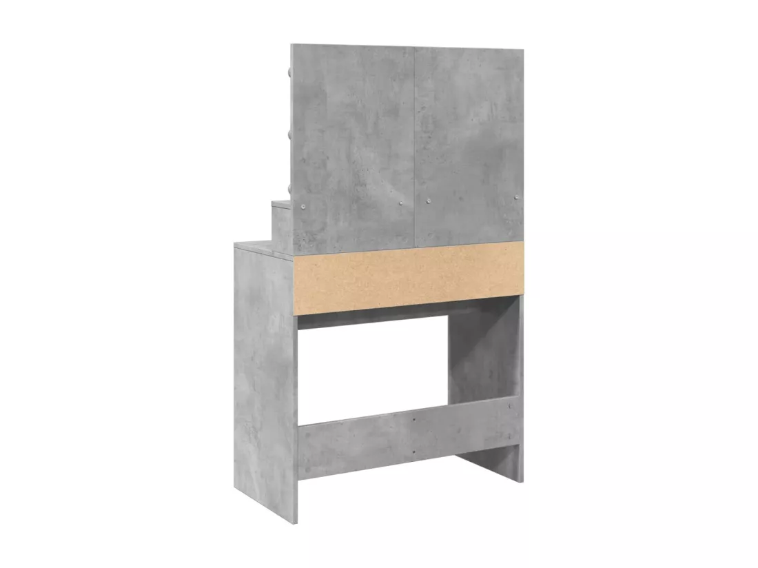 Coiffeuse avec LED gris béton 80x41x134,5 cm