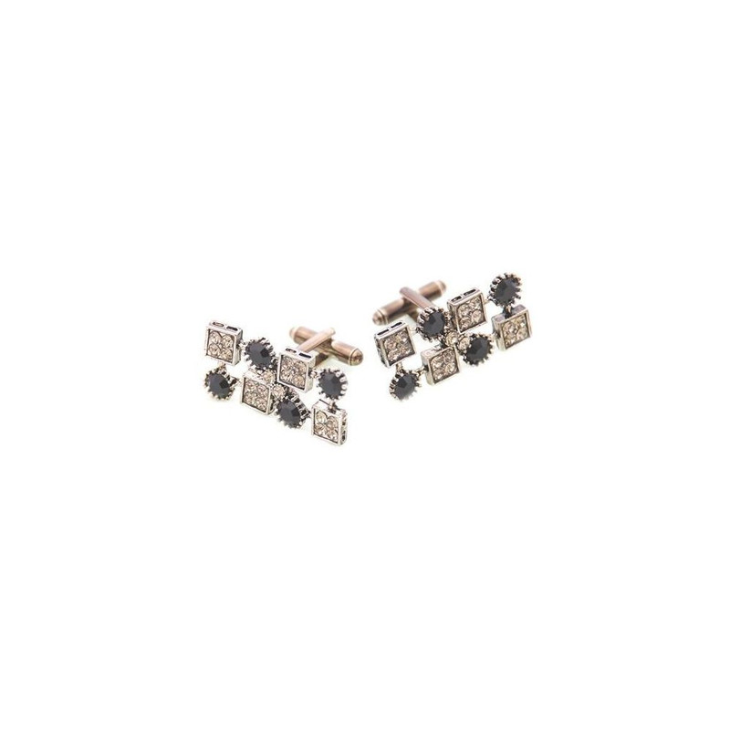 Boutons de manchette, ELECTRA Noir, Cristal Swarovski