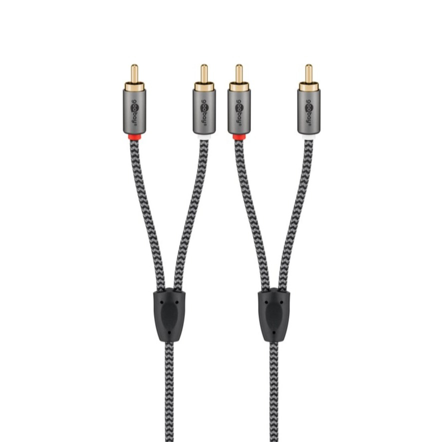 (5m) Dual Stereo-Cinch Audiokabel (65295) - Sharkskin Grey