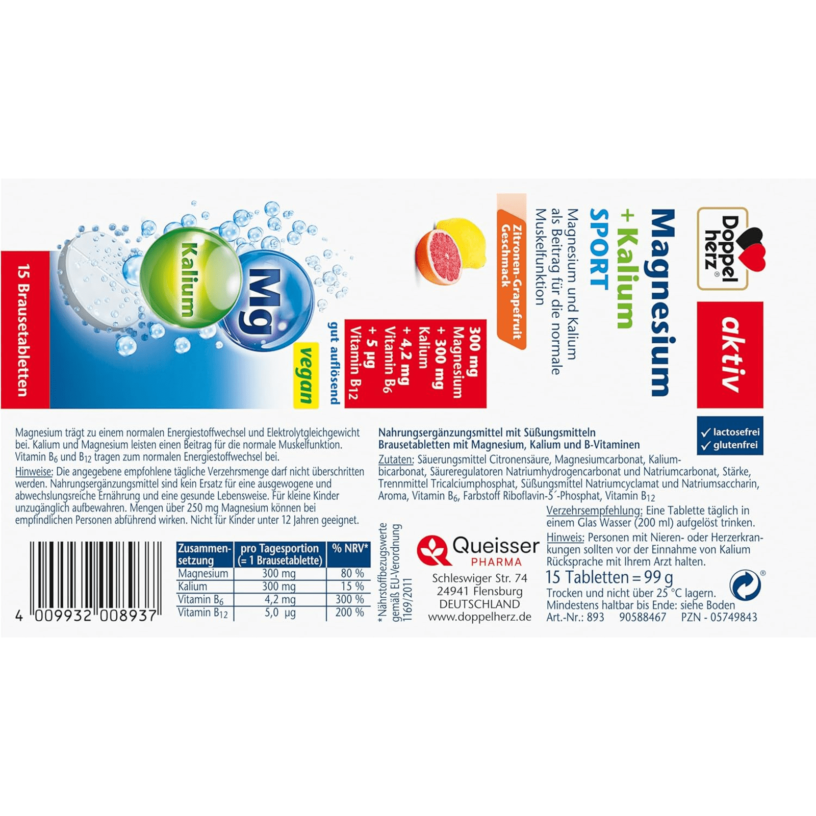 Magnesium + Kalium Sport (15 Brausetabletten)