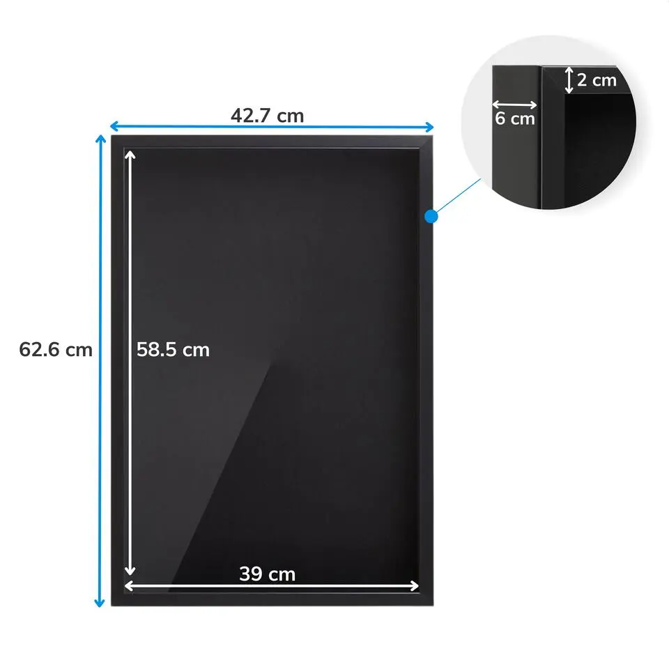 Fotokader in 3D - Box Frame - Fotolijst - 6 cm diep - MDF - 40x60cm - Zwart
