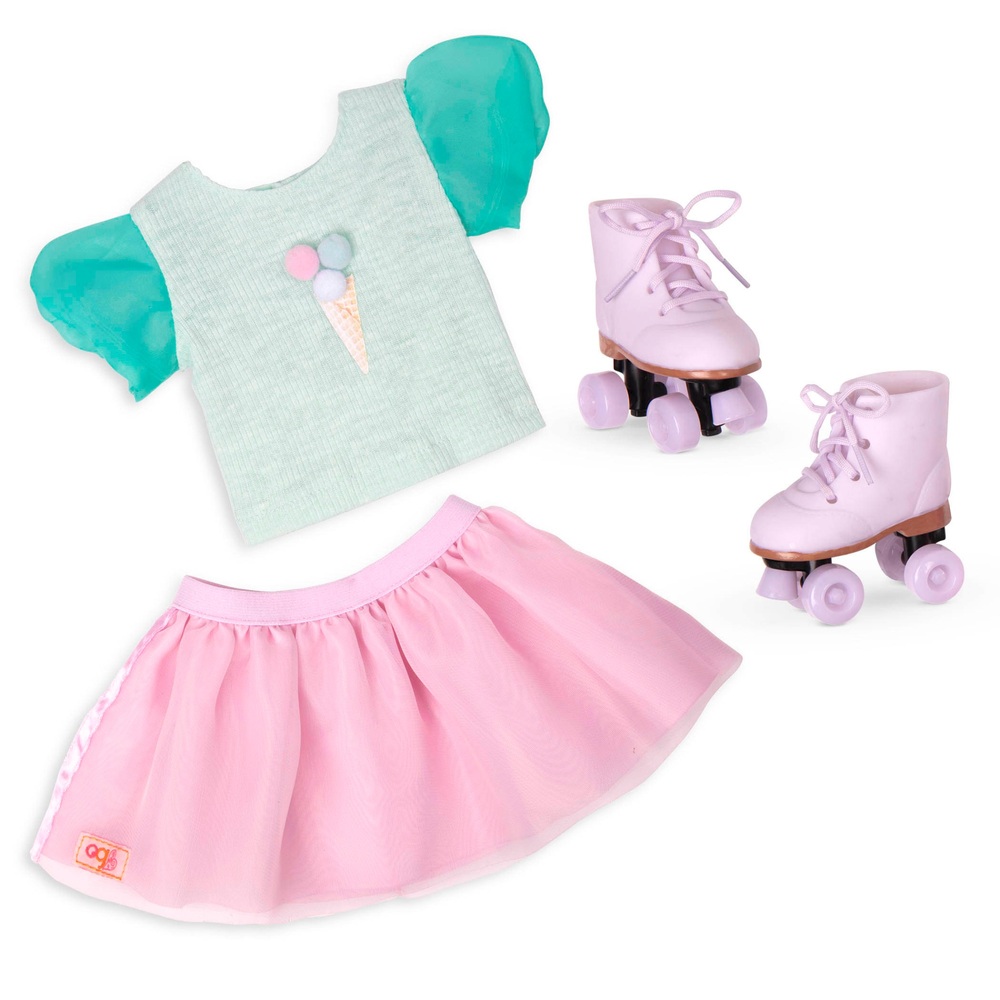 Our Generation Eiscreme-Outfit mit Schlittschuhen