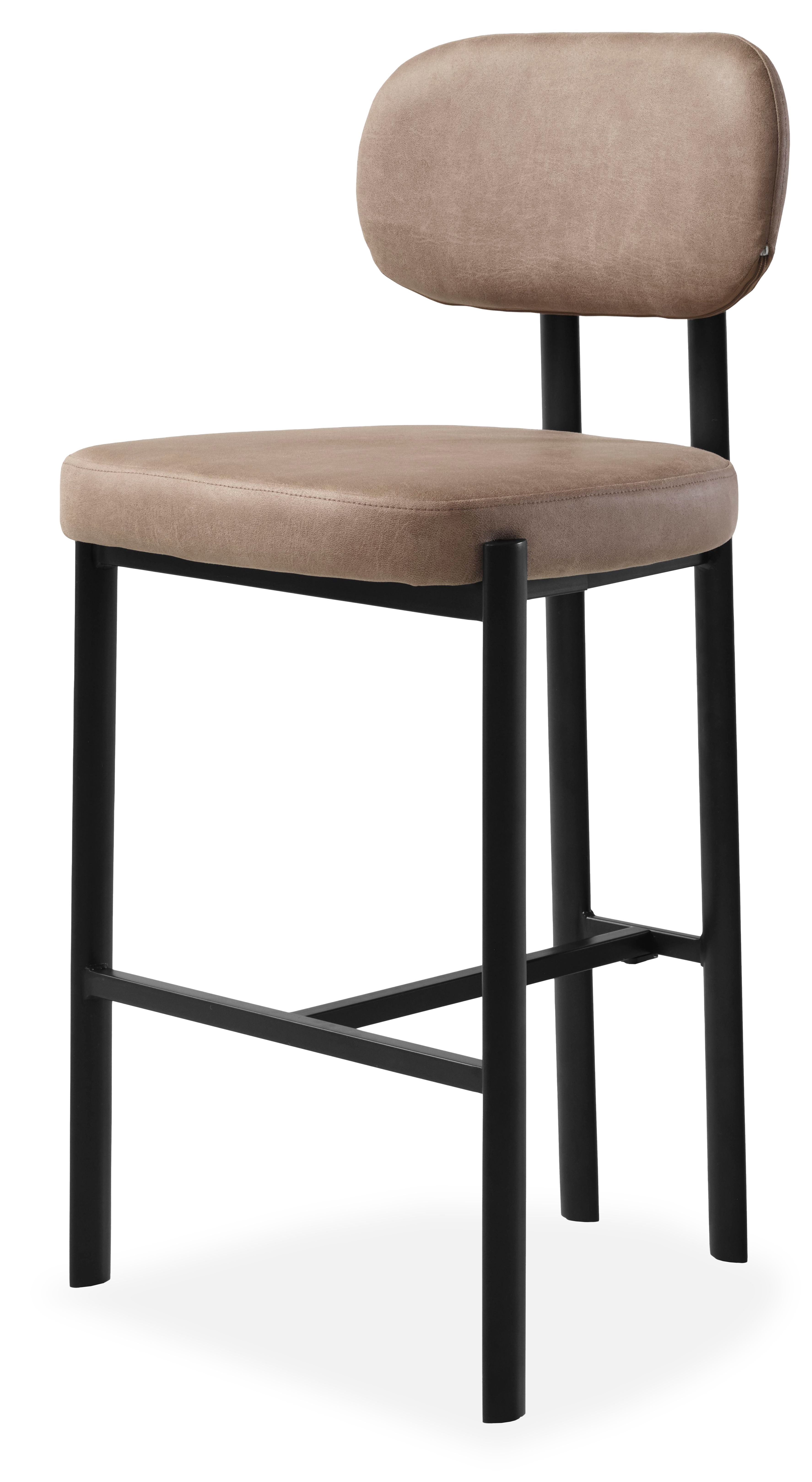 Barkruk Bull Liver - Black Rivano B46 x D55 x H97.5 cm