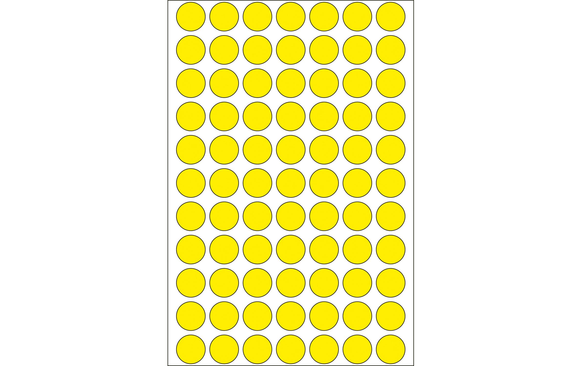 Vielzweck-Etiketten 2231 Ø 13 mm, 32 Blatt, GelbUniversaletiketten für schnelle Notizen