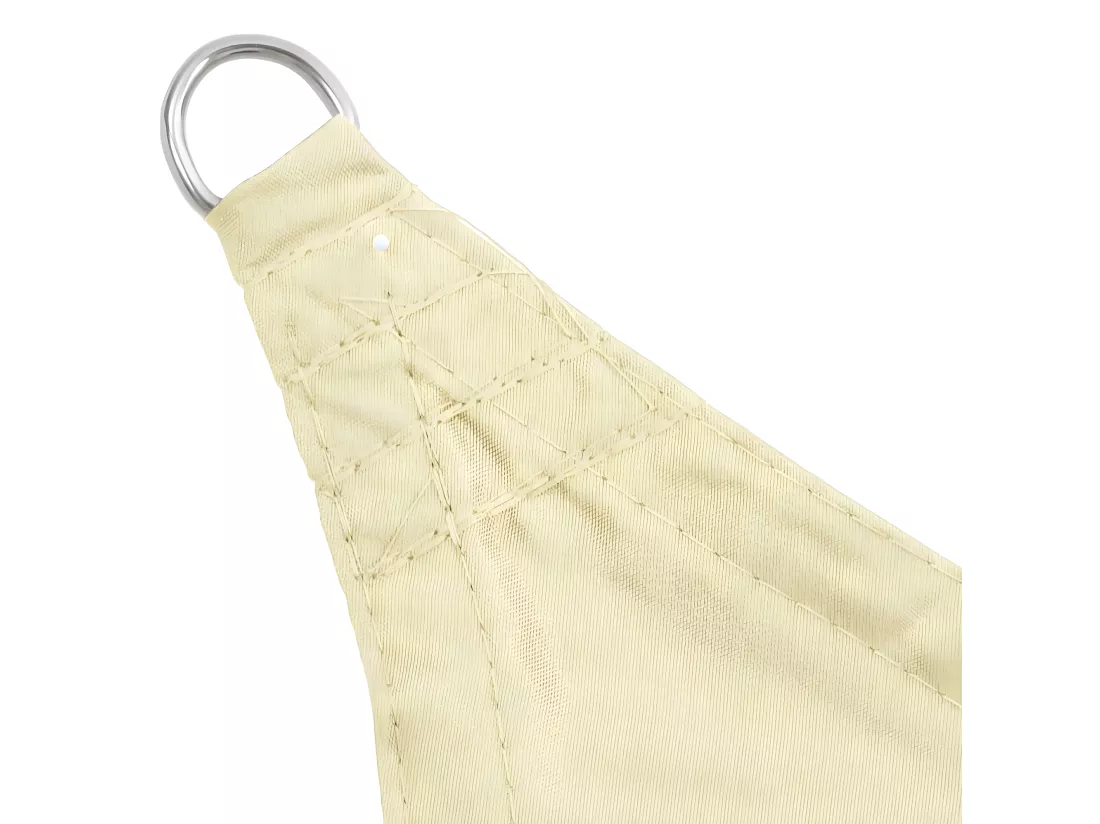 Voile d'ombrage en tissu Oxford triangulaire 5x5x5 m Crème
