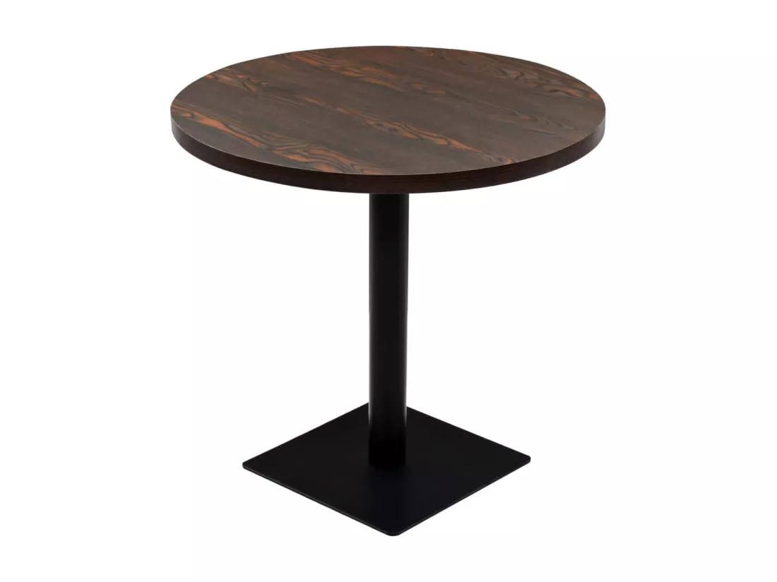 Table de bistro MDF et acier Rond 80 x 75 cm Frêne foncé