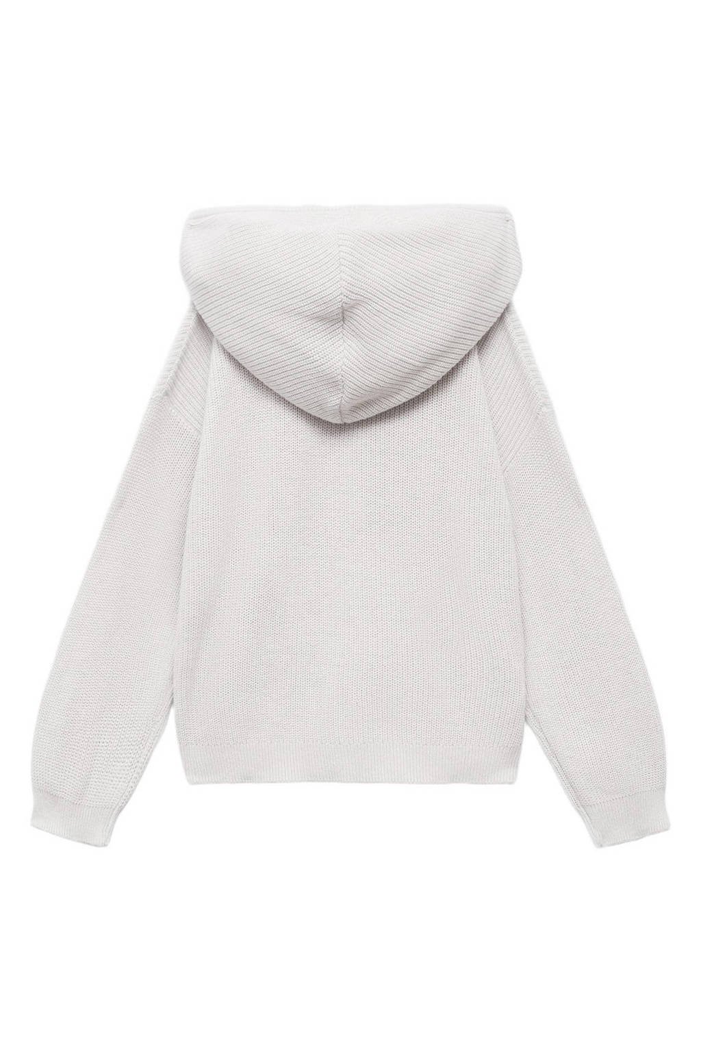 Mango Kids trui lichtgrijs grof gebreid