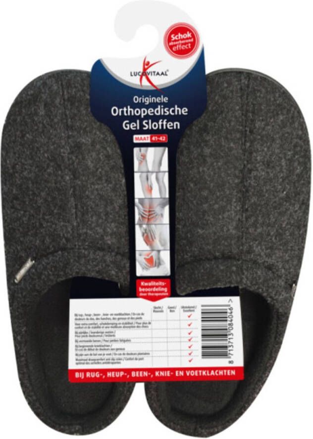 Lucovitaal Orthopedische Gel Sloffen Zwart 41-42 1 paar