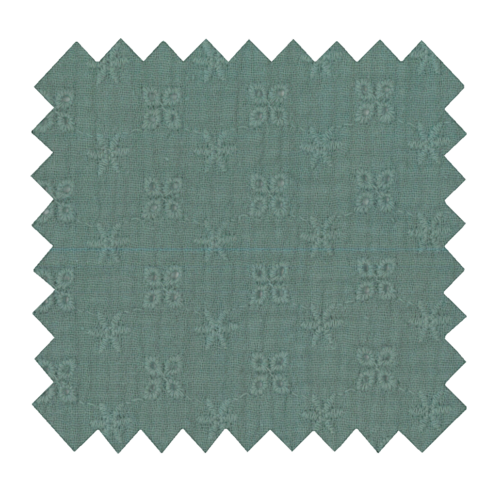 Tissu Coton Au Mètre Gaze Dentelle Mint Ex1040