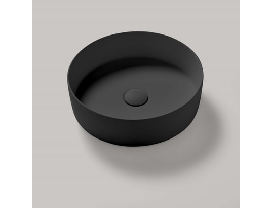 RESIGRES - Vasque à poser, ronde ø39*h10,5cm, résigrès badia noir , sol...