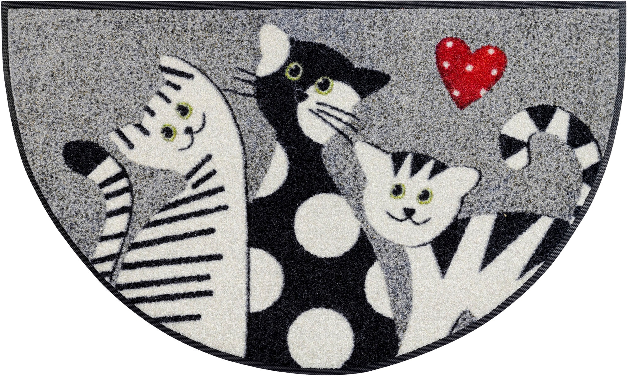 wash+dry by Kleen-Tex Fussmatte »Round Cat Trio« rechteckig 7 mm Höhe