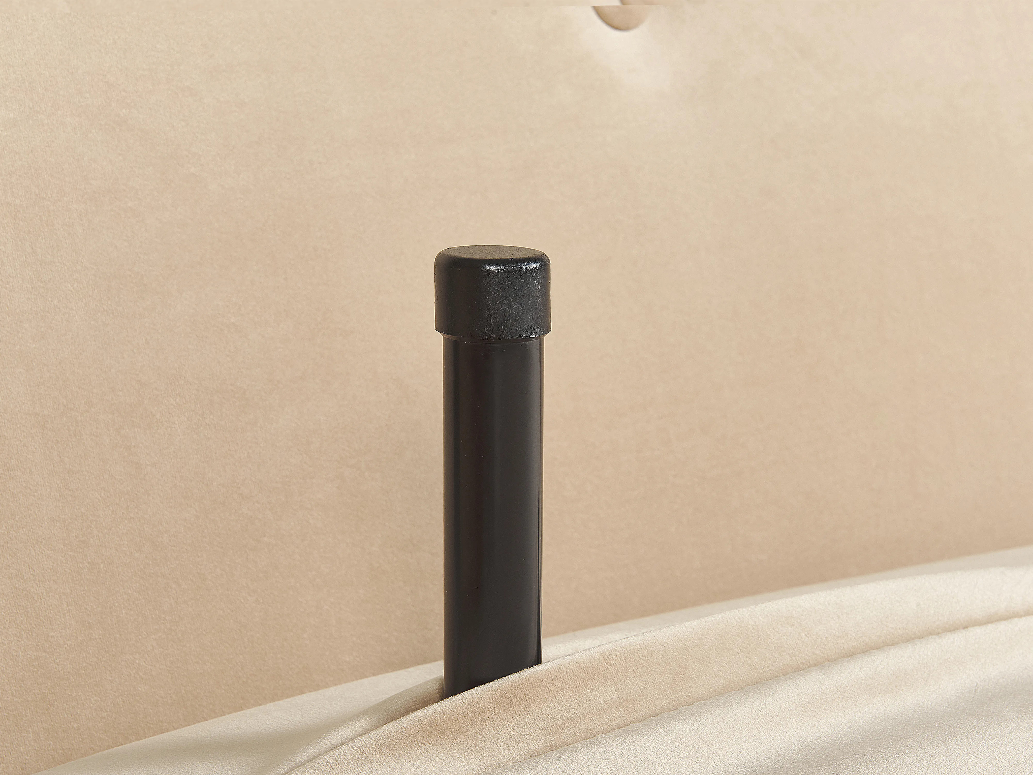 Eenpersoons slaapbank FARRIS Fluweel Zandbeige