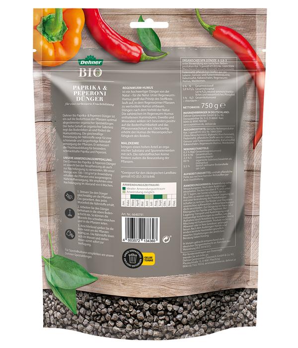 Dehner Bio Paprika- und Peperoni-Dünger, 750