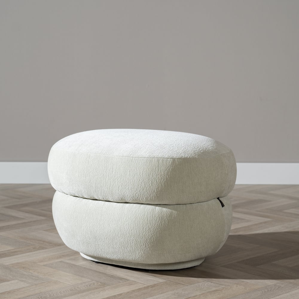Bronx71 Hocker Mia ovaal chenille mint groen