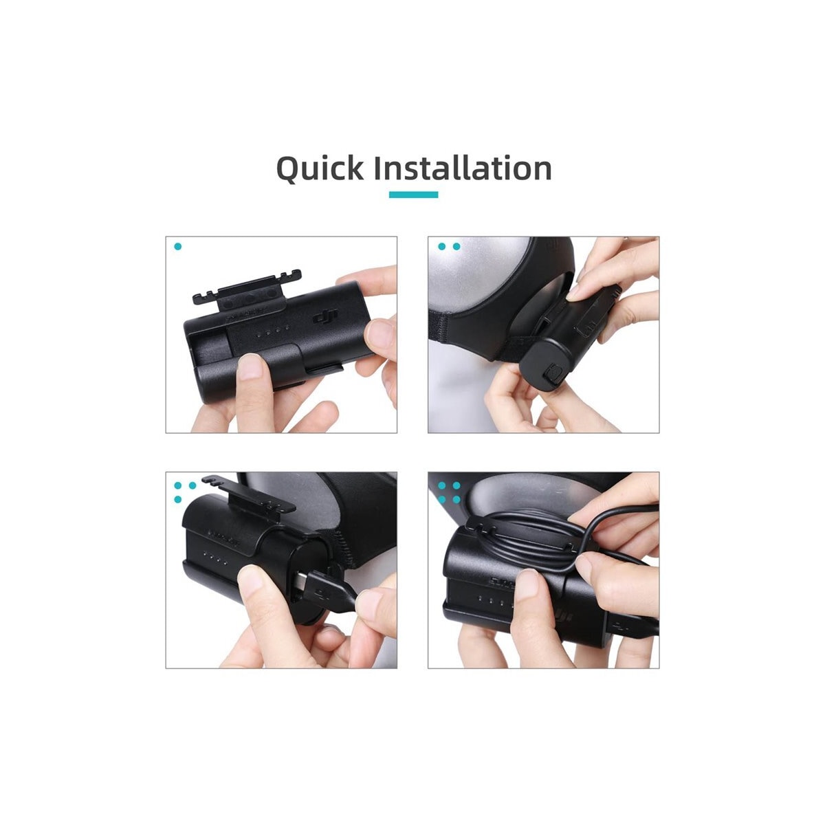 Batteriholder med kabelholder for DJI Goggles 2