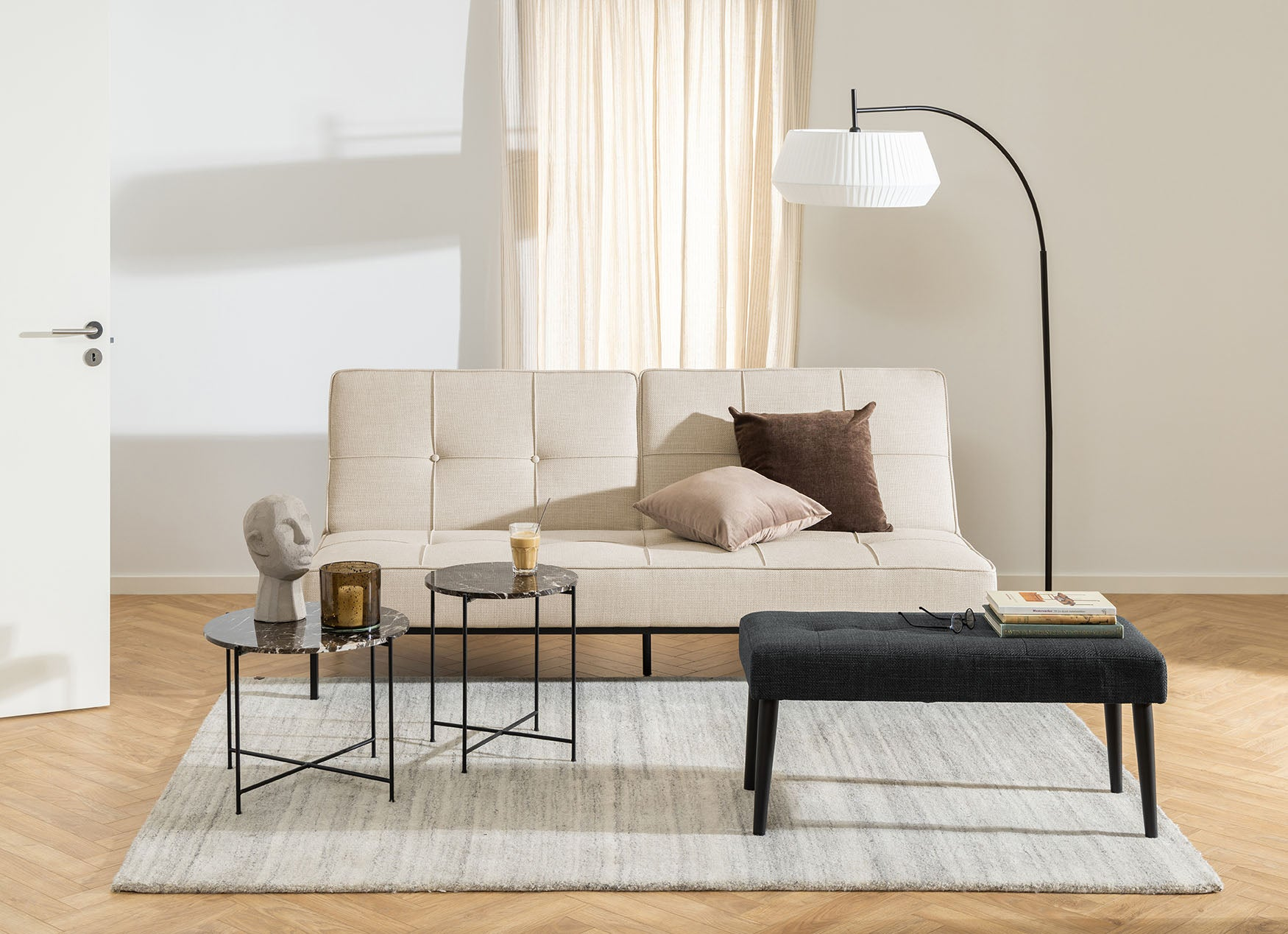Tava Slaapbank - 198 x 95cm - Beige