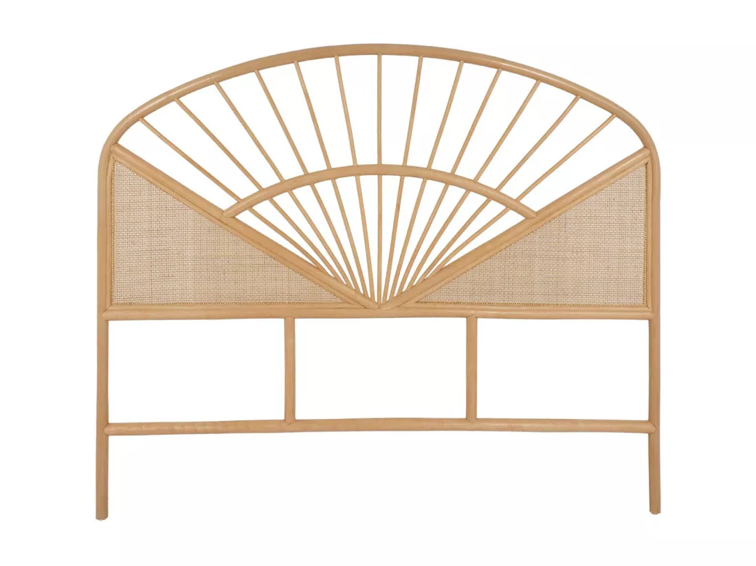 Tête de lit en rotin naturel et cannage. bois clair. bohème. L162 x P3 x H130cm
