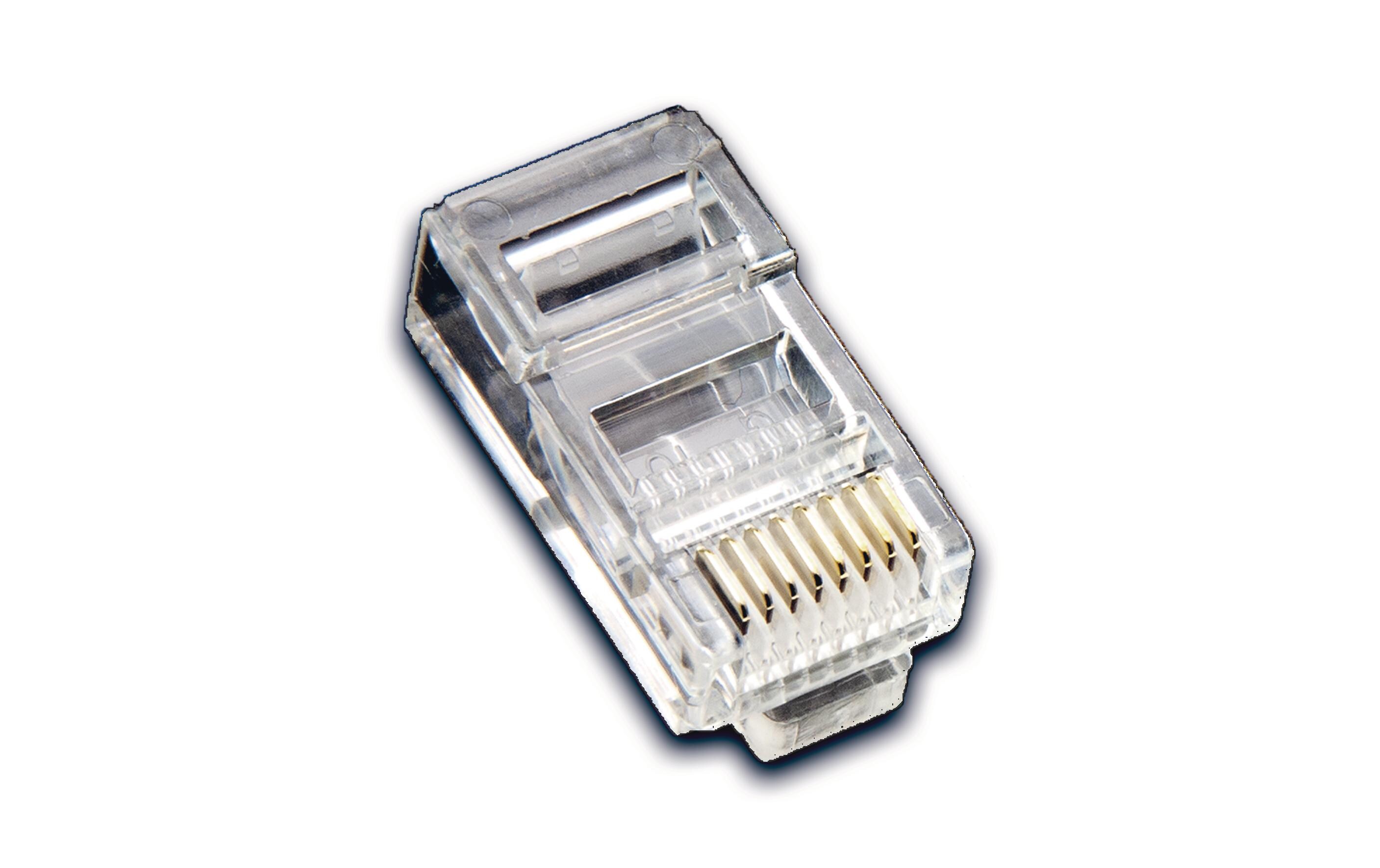 Modularstecker RJ-45, 8P/8C, Cat.3, ISDN, 100er-PackTelefonadapter