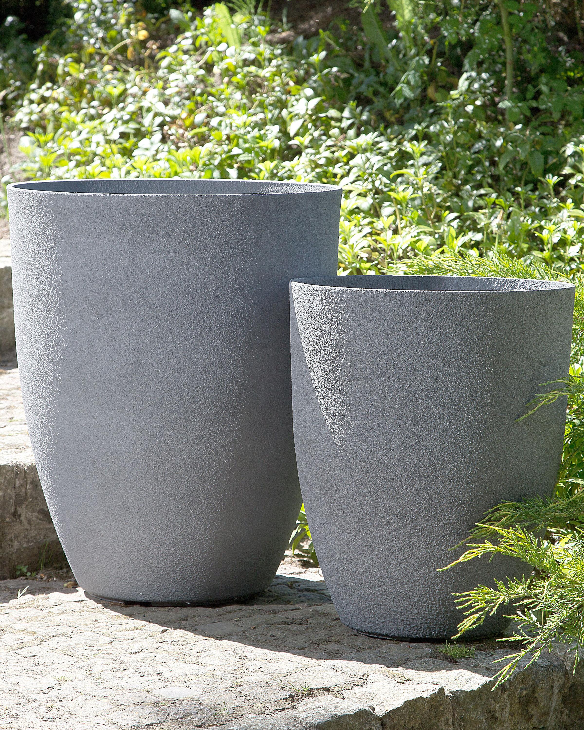 Set van 2 bloempotten CROTON 43 cm Grijs