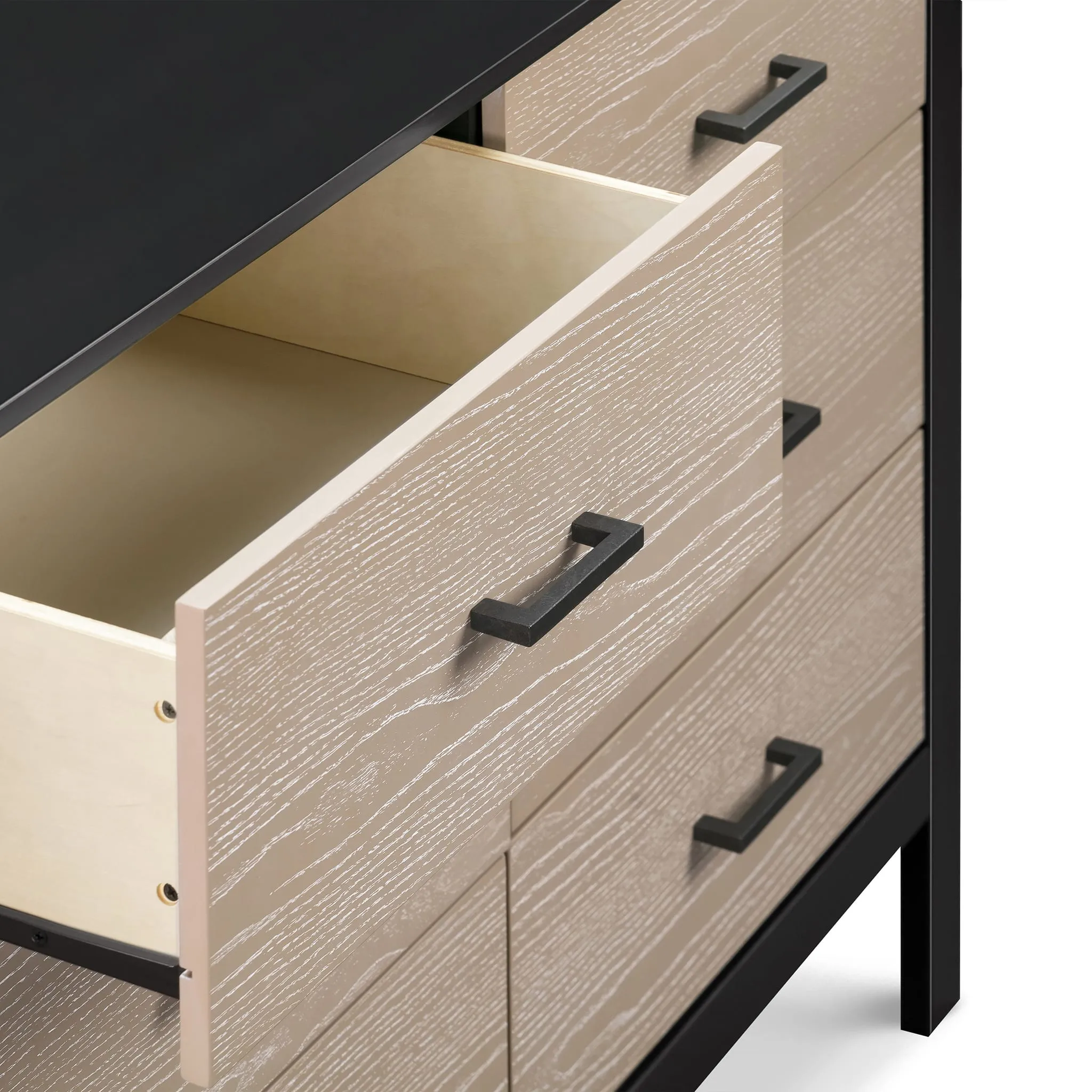 DaVinci Bureau 6 Tiroirs Radley - Ébène et Bois Côtier
