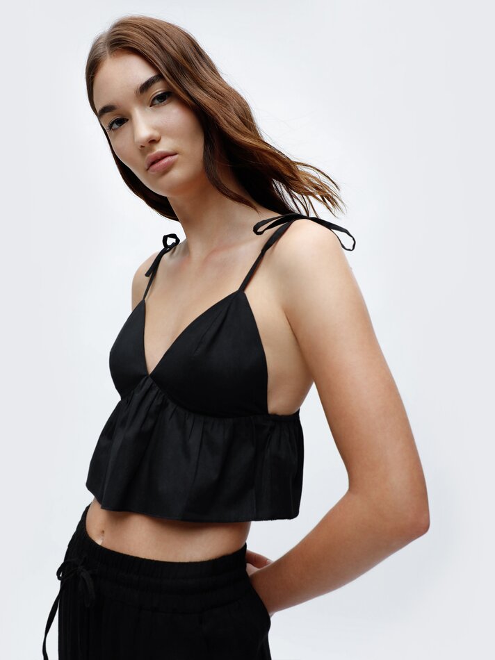 Top com alça ajustável - Preto