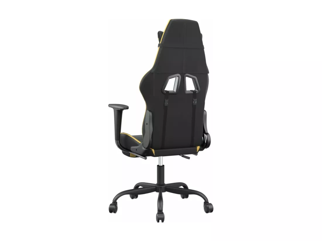 Chaise de jeu avec repose-pied Noir et doré Similicuir