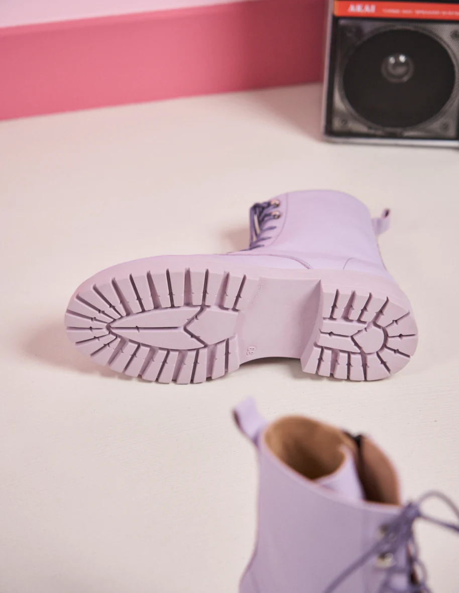 Bottines à lacets Salomé - Cuir lilas