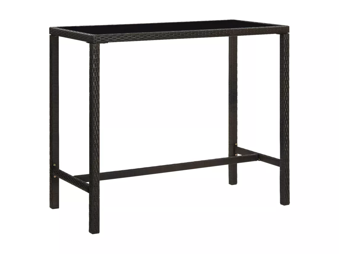 Prolenta Premium - Table de bar de jardin Marron 130x60x110cm Résine tressée verre
