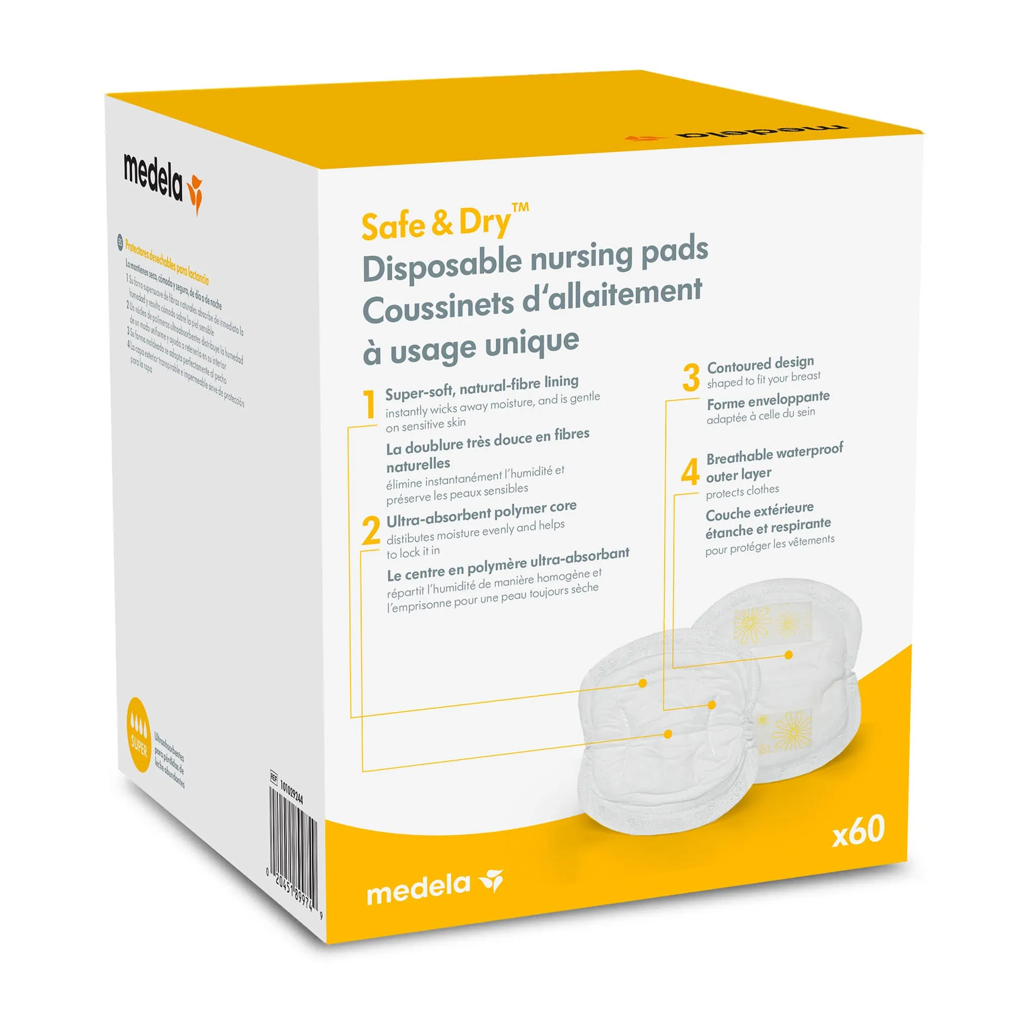 Medela Coussinets d'Allaitement Jetables - Paquet de 60