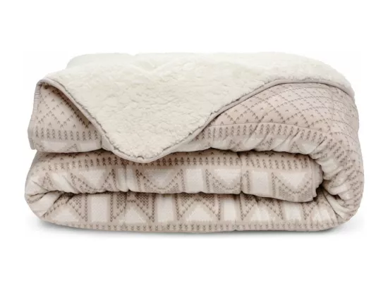 Couette imprimée sherpa polaire Chalet - Chaude 250g/m2 - 220x240cm