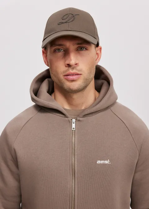 Sweatvest met logo bruin (TAU.D)