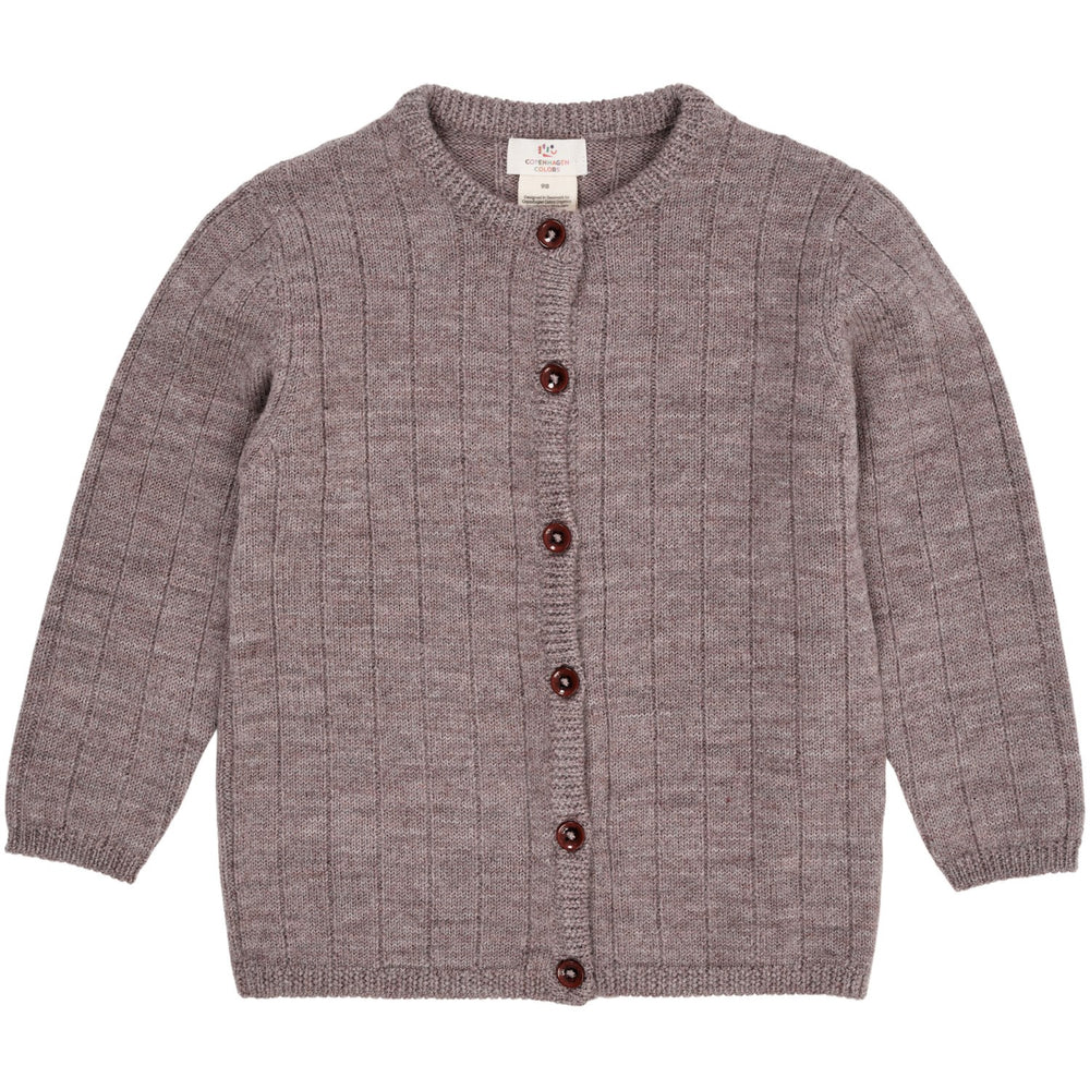 Køb Copenhagen Colors Natural Melange Merino Knitted Cardigan M. Bred Rib