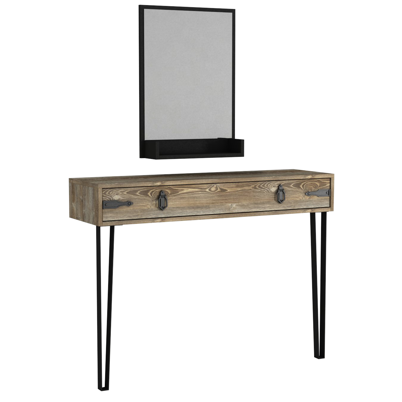 Konsolentisch - Eiche - mit Spiegel - 120 cm breit