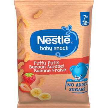 Nestlé Baby Snack Puffy Puffs Banaan Aardbei 7m-36m 28 g