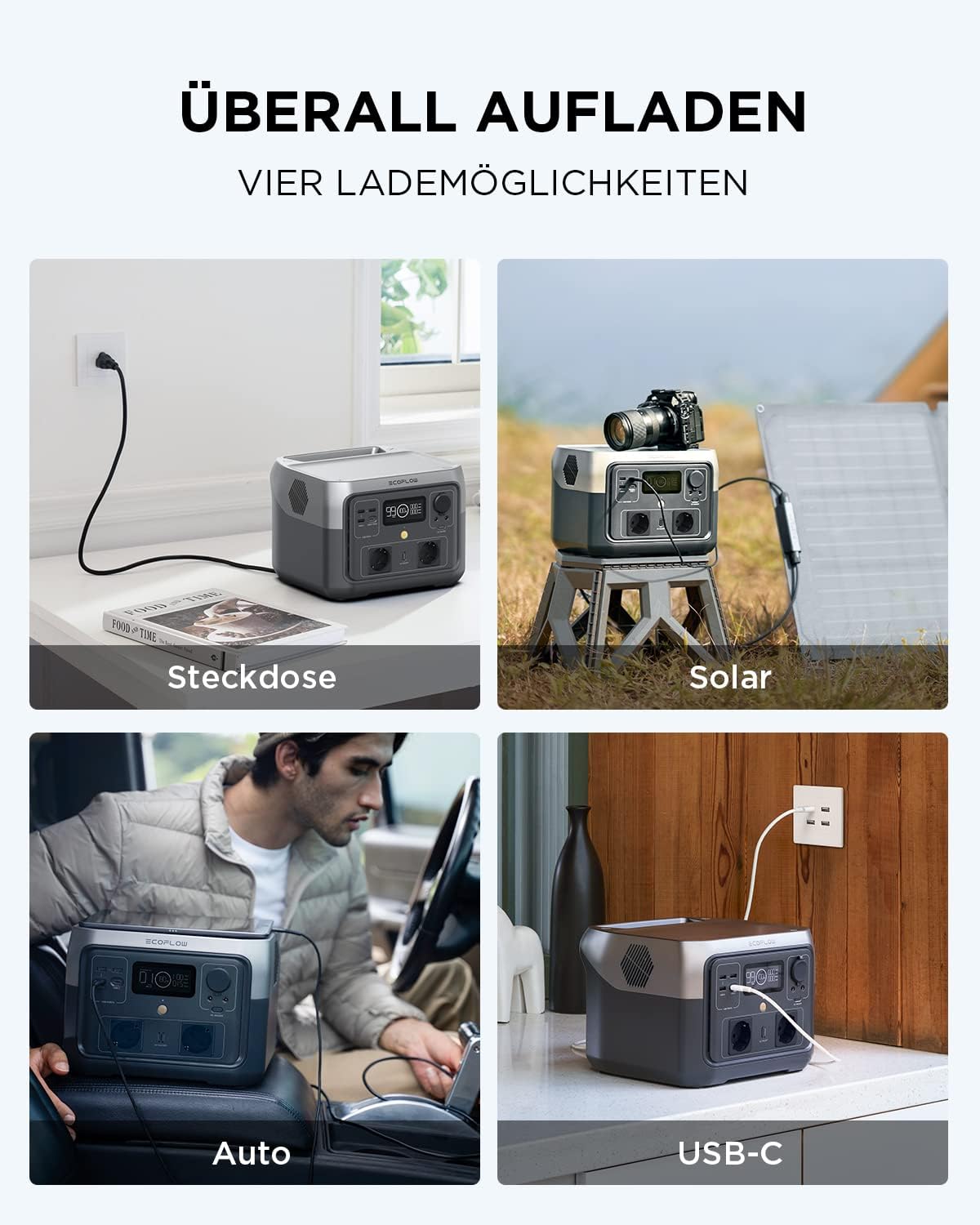 EF ECOFLOW Tragbare Powerstation RIVER 2 MAX, 512Wh Solargenerator mit LiFeP04, Schnellladung in 1 Stunde, für Camping/Wohnmobile, Kleine Verpackungsmängel, Produkt unbenutzt(Generalüberholt)