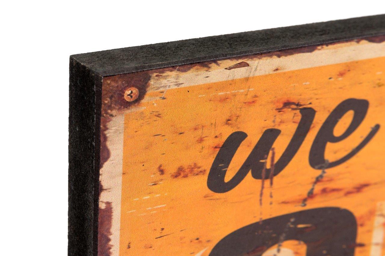 Holzschild WE ARE OPEN III - bunt - 40x15 cm