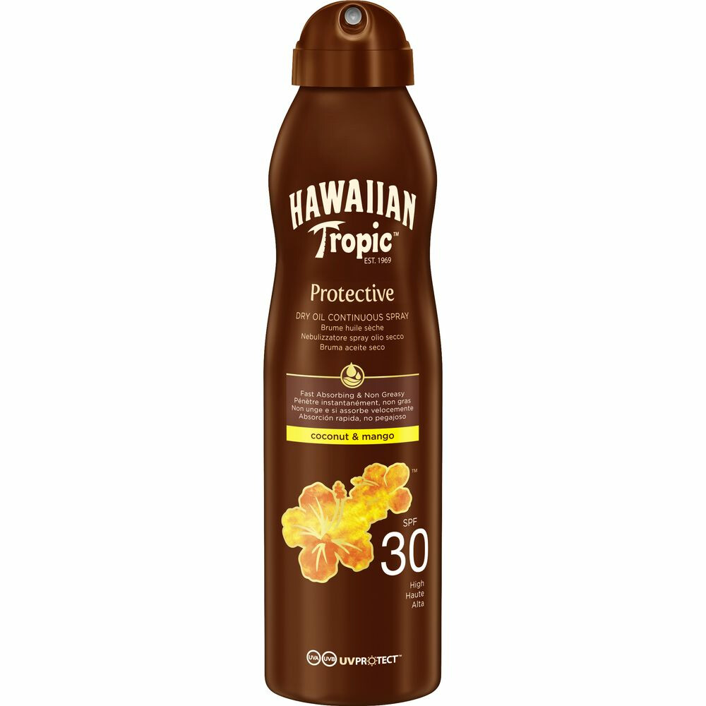Hawaiian Tropic Zonneolie Spray Protective Coconut & Mango SPF 30180 ml