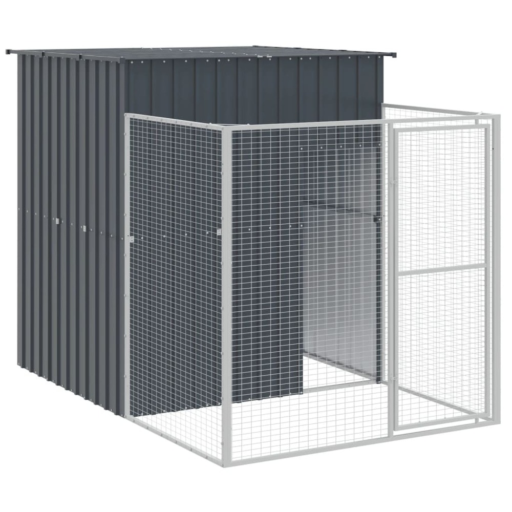 Niche pour chien avec cour anthracite 165x455x181 cm