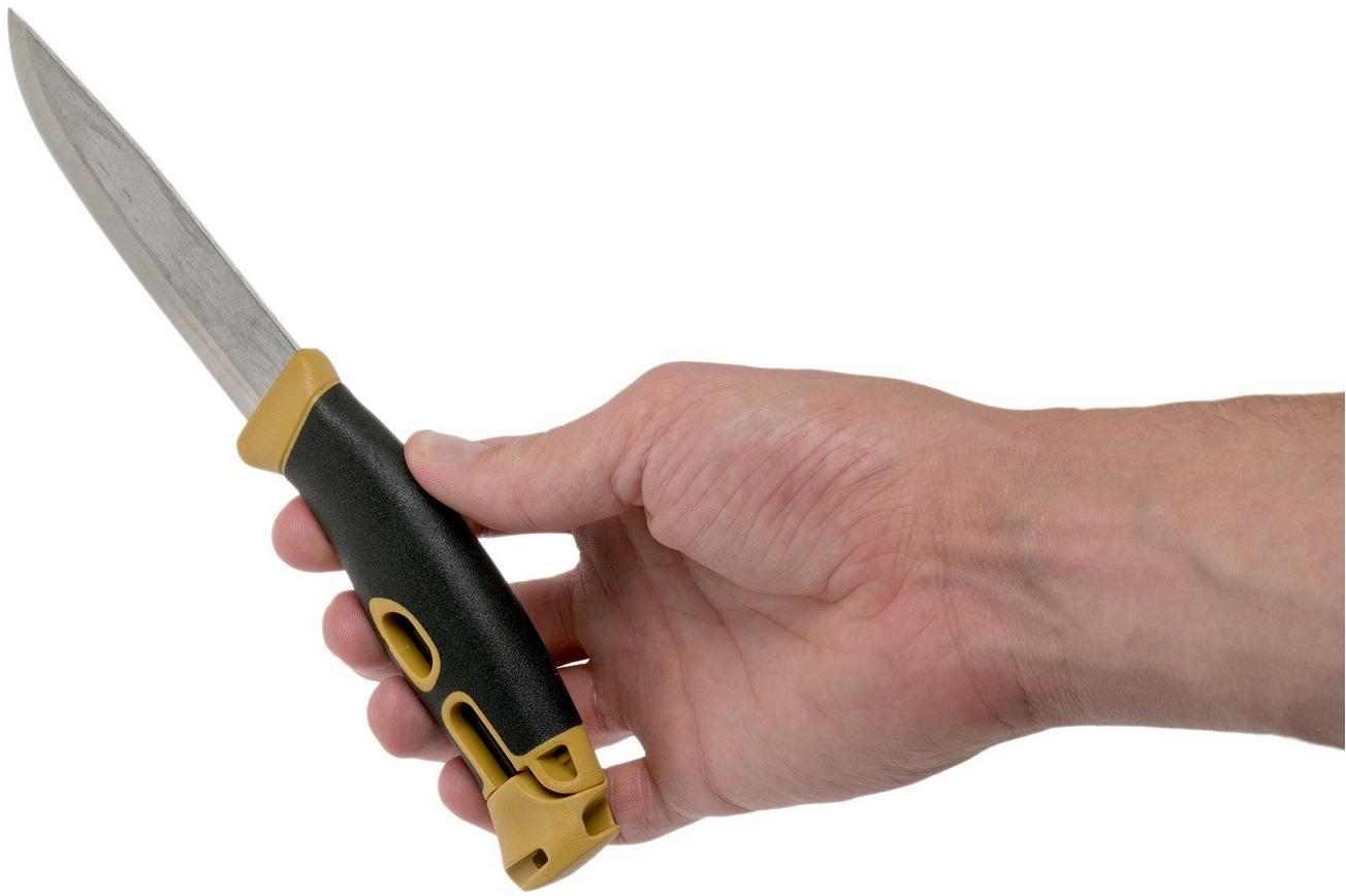 Morakniv Companion Spark 13573 Yellow, bushcraftmes met firesteel