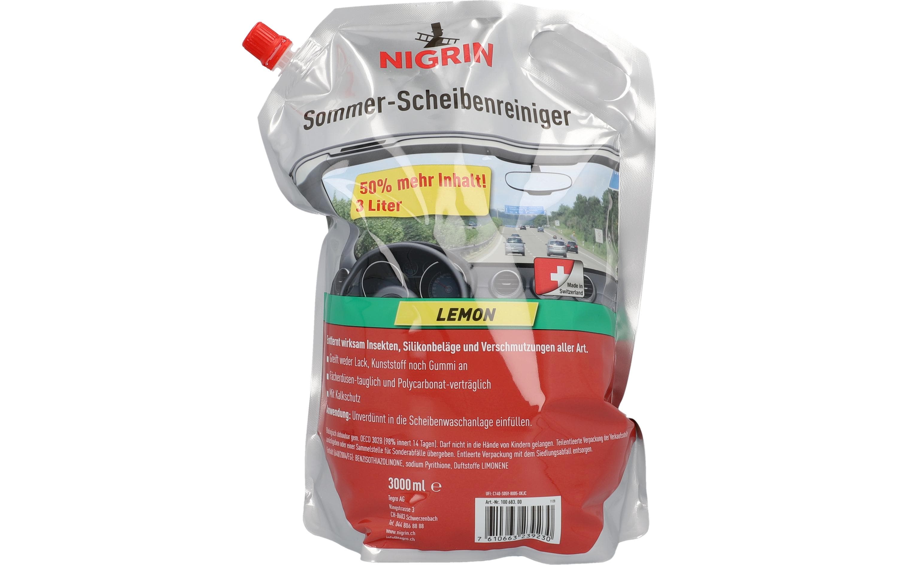 Sommer-Scheibenreiniger Lemon Air, 3 lGebrauchsfertiges Sommergemisch mit Kalkschutz, 3000 ml
