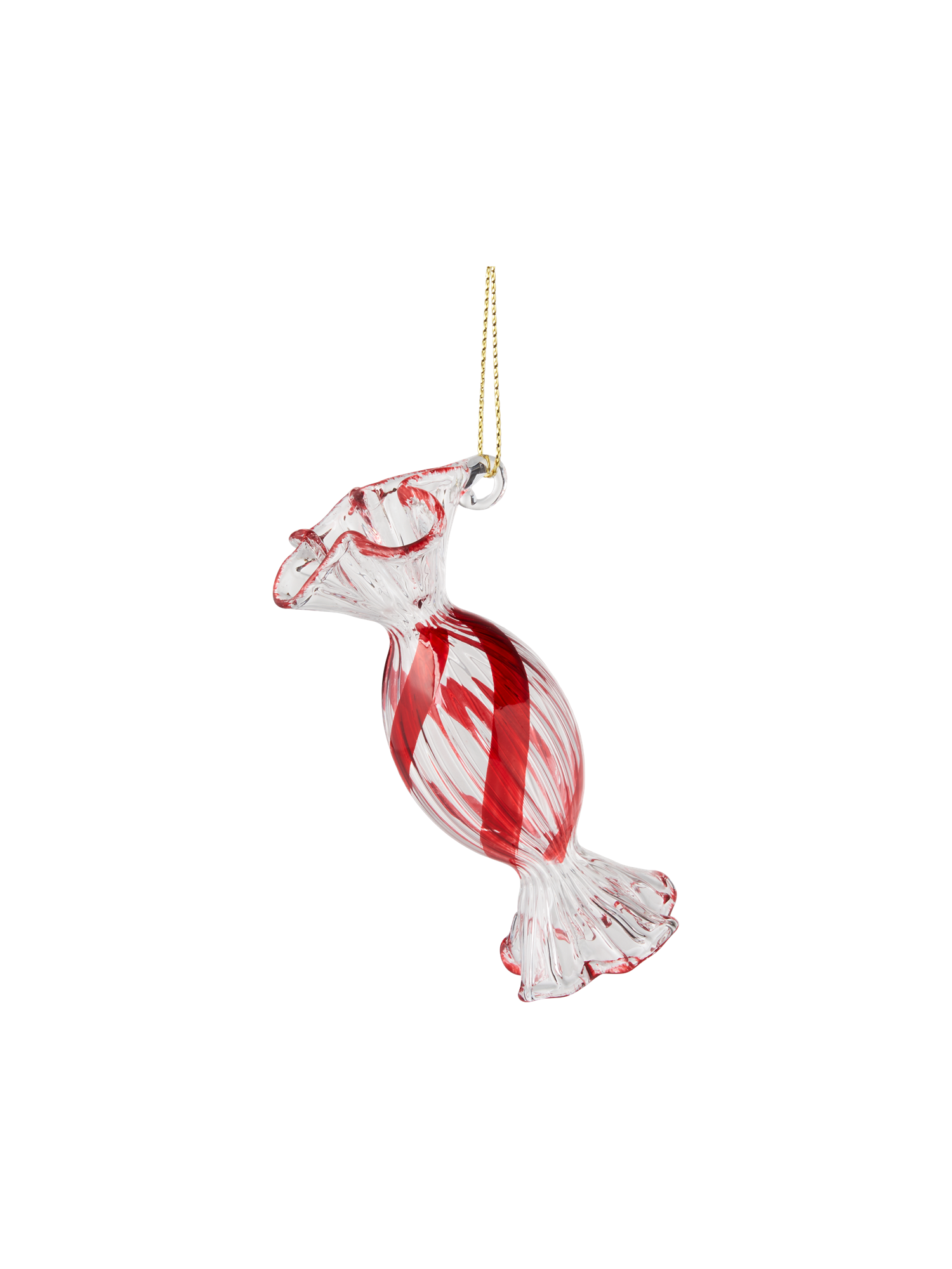 Bonbon-ornament | Glas. 8 cm.  | Red, Clear
