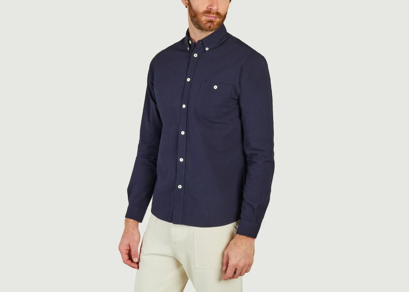 Chemise Severin Seersuck Cuisse de Grenouille