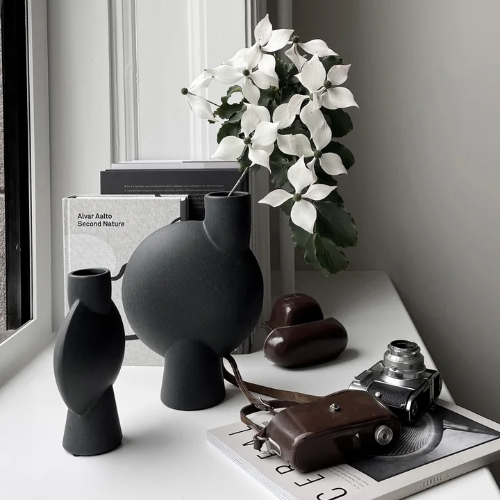 101 Copenhagen - Sphere Vase Bubl Medio, schwarz