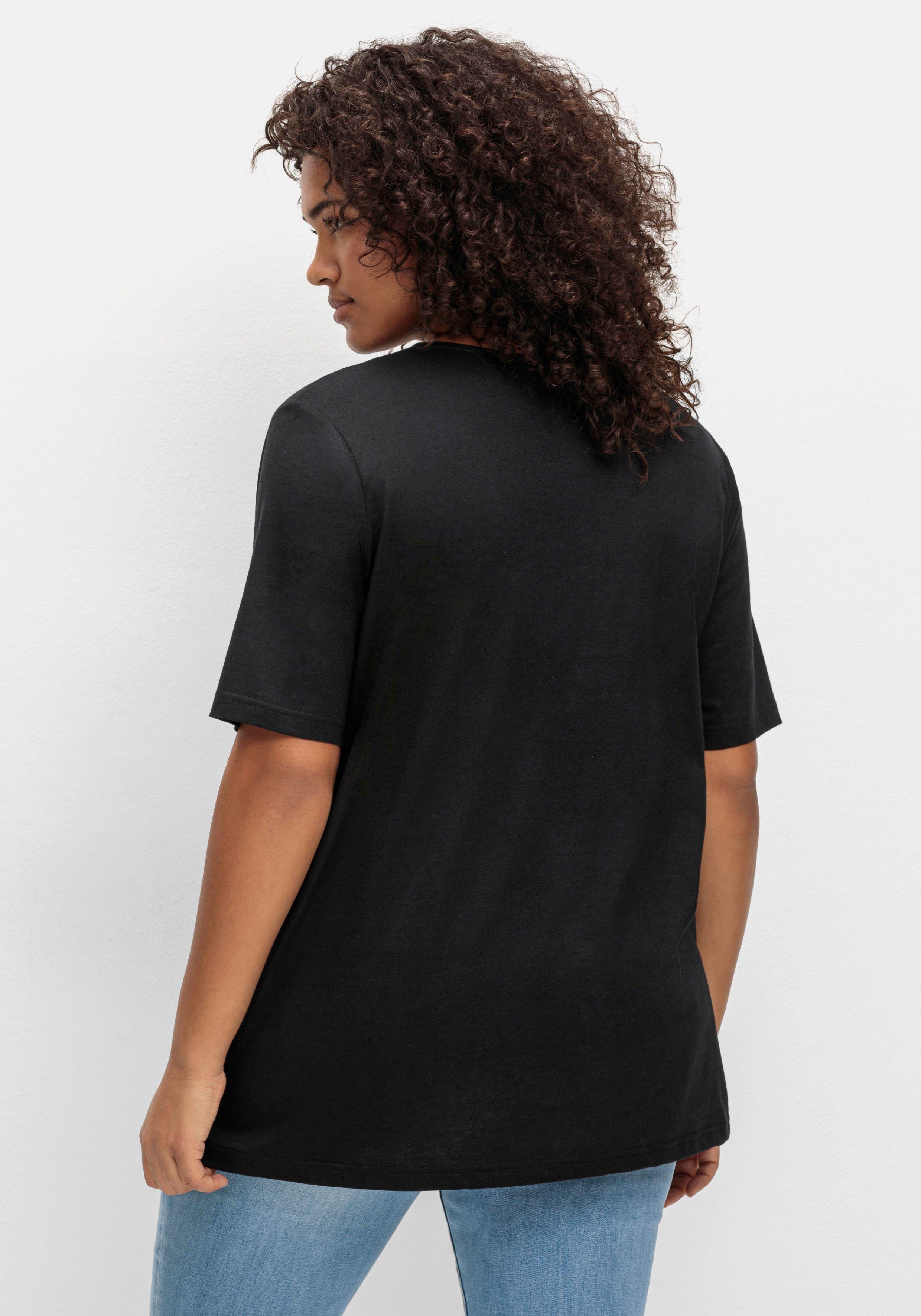 T-Shirt mit doppellagigem Vorderteil