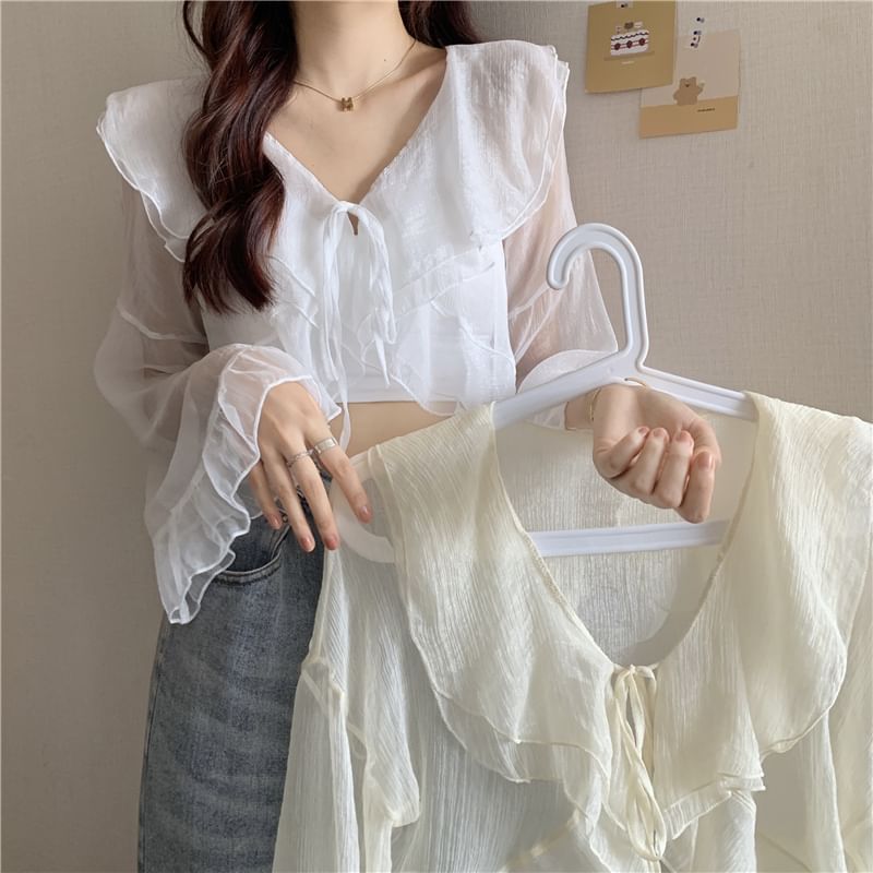 Malrowe - V-hals effen blouse