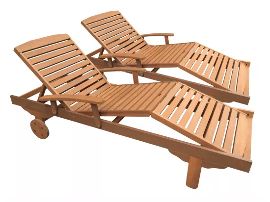 Bain de soleil pliant en bois exotique 