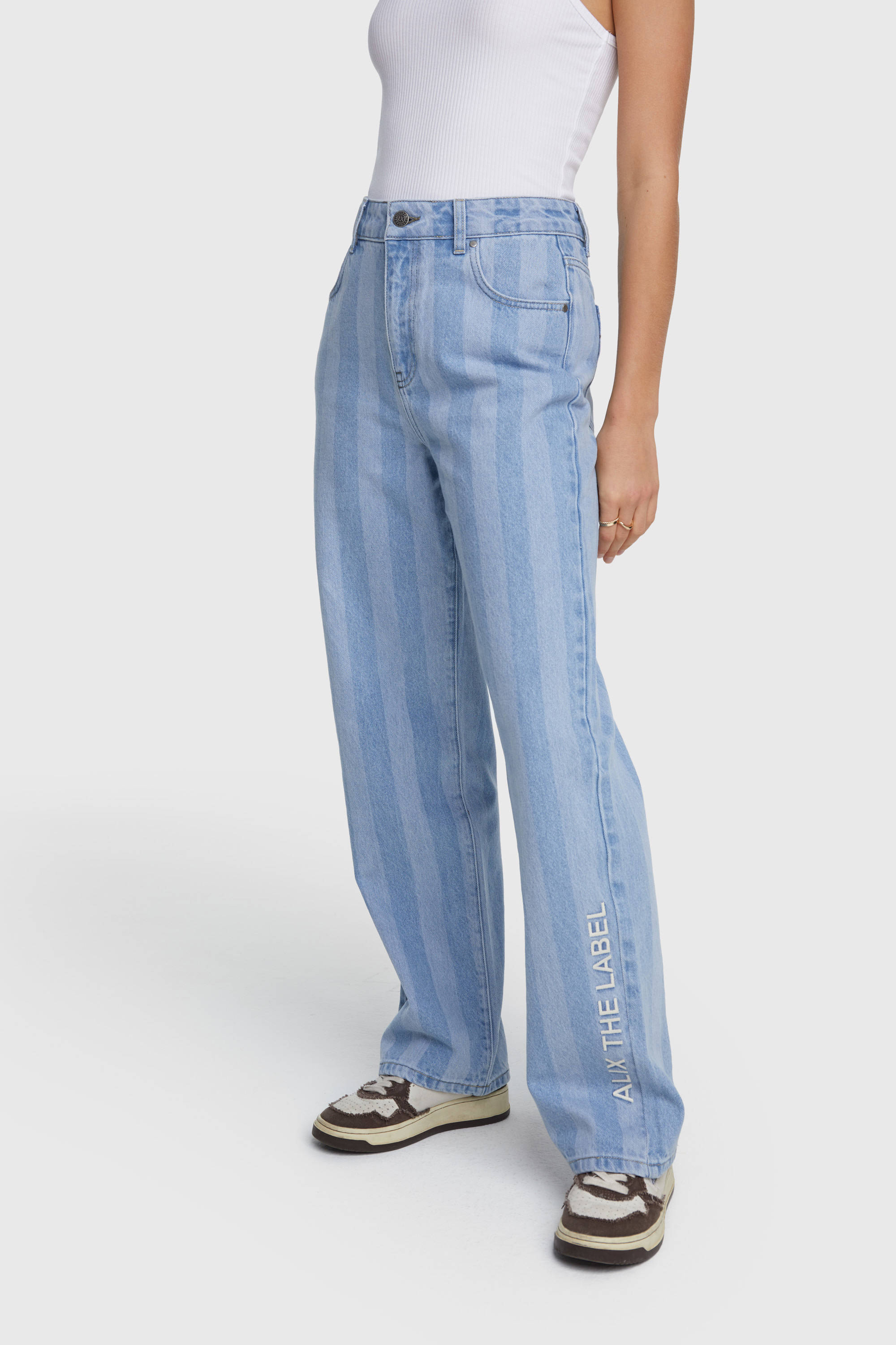 Alix the Label high waist wide leg jeans light blue denim