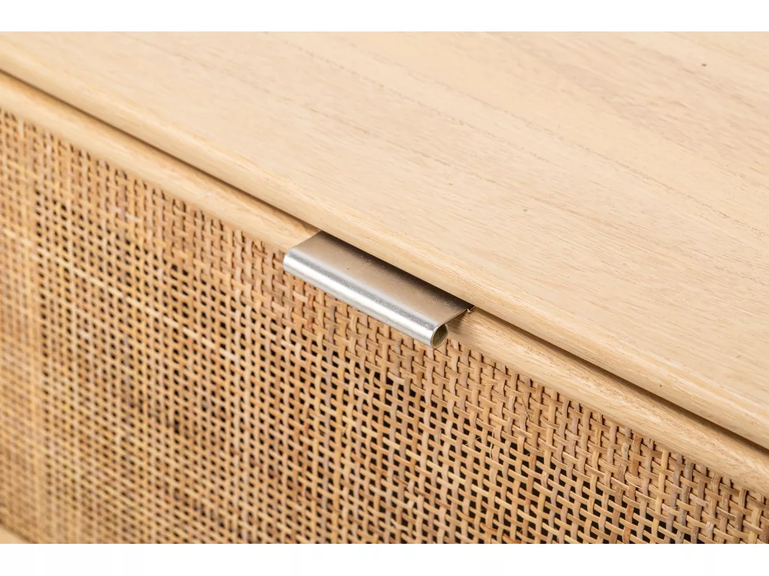 Vestiaire/portant en bois massif et cannage